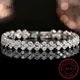 Bracelet en diamant Moissanite de laboratoire romain pour femme or blanc 14 carats bracelets de