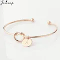 Jisensp Simple Initial Noeud Bracelet 26 Lettres Bracelets pour Copines A-Z Charme Bracelets