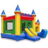 Cloud 9 17' x 16' Castle Bounce House w/ Slide & Air Blower in Green/Red/Yellow | 174 H x 204 W x 192 D in | Wayfair INF-C-COMBOCAST