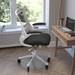 Flash Furniture Regent Park Ergonomic Swivel Task Chair w/ Roller Wheels & Flip Up Arms Upholstered/Mesh, in Gray/White/Black | Wayfair