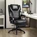 Winston Porter Goce High Back Big & Tall 400lbs Bonded Leather Office Executive Chair w/ Footrest Upholstered in Black/Brown | Wayfair