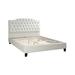 Red Barrel Studio® Datrell Tufted Platform Bed Upholstered/Faux leather in White | 47 H in | Wayfair 82D81370445B4061B09AE1AEBF8E52D6