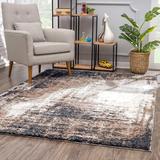 White 72 x 45 x 0.5 in Area Rug - 17 Stories Abstract Machine Woven Rectangle 3'9" x 6' Area Rug in Ivory | 72 H x 45 W x 0.5 D in | Wayfair