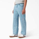 Dickies Men's Loose Fit Double Knee Jeans - Light Denim Size 34 X 32 (DUR05)