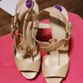 Michael Kors Shoes | Michael Kors Wedge | Color: Cream/Tan | Size: 8.5