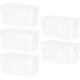 3 x Bam 6.01 Ice White Plastic Studio Storage Baskets Office Home & Kitchen Tidy Organiser 20.0 x 10.0 x 10.0cm