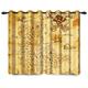 YONGFOTO 117x183cm Navigation Map Blackout Curtains Old Antique Pirate Treasure Retro Map Skull Island Sea Adventure Theme for Living Room Bedroom Window Drapes, 2 Panel Set With Holes