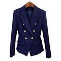 CUTTE Womens Blazer Jacket Solid Slim Fit Double Breasted Outwear Formal Lady Office Business Suits Long Sleeve Wear to Work,Navy,XL