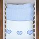 4 Piece 135x100 cm Duvet & Cover with Pillow & Pillowcase Bedding Set for Baby Cot Bed (Heart Blue)