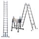 Telescopic Ladder 5M Ladders Extendable Multi-Purpose Stainless Steel Loft Ladder Folding Ladder 2.5M+2.5M A-Frame Protable Compact Extension Ladder, Max Load 330lbs/150kg, for Outdoor Building