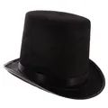 Chapeau de magicien noir à la mode casquette à dôme plat pour adultes et enfants