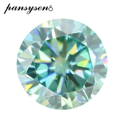 PANSYSEN – Promotion de pierres précieuses en Moissanite vvvs1 3EX 1ct 6.5MM bleu vert