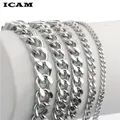 ICAM-Bracelets gourmette en acier inoxydable pour hommes et femmes bijoux tendance cadeaux