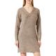 PIECES Damen Pcellen Ls V-Neck Knit Dress Noos Bc, Fossil, M