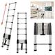 Telescopic Ladder Foldable Ladder 12.5ft/3.8m Extendable Ladder with Non-Slip Feet,Folding Multi-purpose Ladder Extension High Loft Ladder for Outdoor Indoor DIY RV Work,330 Pound Capacity