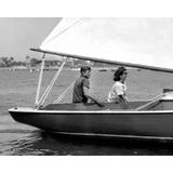 John F. Kennedy & Jackie Kennedy Sailing - Unframed Photograph Paper in Black/White Globe Photos Entertainment & Media | Wayfair 4817968_108