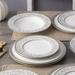 Noritake Summit Set Of 4 Dinner Plates, 10-3/4" Bone China/Ceramic in Gray/White | 10.75 W in | Wayfair 4919-406D