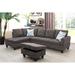 Black/Brown Sectional - Beverly Fine Furniture Linda Setanta 97" Wide Left Hand Facing Sofa & Chaise w/ Orroman Linen | Wayfair TF97002A-3PC