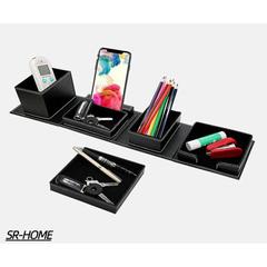 SR-HOME Desk Organizer Office Supplies Multi-Functional Stationery Storage w/ Pen Pencil Holder Phone Stand Sticky Note Tray Paperclip Storage Caddy Desk Or Faux | Wayfair