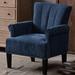 Barrel Chair - Red Barrel Studio® 29" W Tufted Barrel Chair Polyester in Blue/Navy | 34.5 H x 29 W x 24 D in | Wayfair