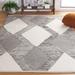 Gray/White 96 x 60 x 0.39 in Area Rug - Mercury Row® Truex Geometric Handmade Area Rug in Ivory/Cotton/Wool | 96 H x 60 W x 0.39 D in | Wayfair