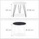 Lot de 2 tables basses d'appoint rondes fer et mdf blanc et noir - Blanc