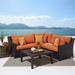 Palisades 4 Piece Sunbrella Outdoor Patio Sectional And Table