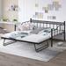Full Size Metal Daybed Multiple Functions Pull-down Bed with Trundle, Bedroom Furniture Quality Steel Frame Double Bed