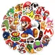 Autocollants séries Super Mario Bros en PVC 50 pièces/ensemble stickers de dessin animé mignon