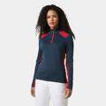 Helly Hansen Maglia Base Layer Midweight Mezza Zip Lifa Merino Donna Blu Navy Xl