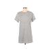 Shein Casual Dress - Shift Crew Neck Short sleeves: White Print Dresses - Women's Size X-Small