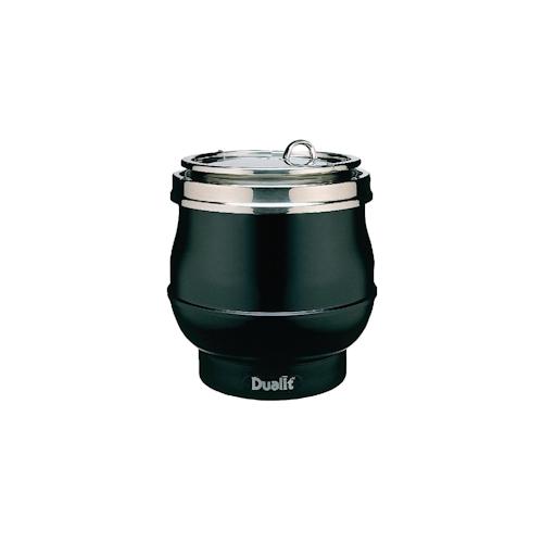 Gastronoble Dualit Hotpot Suppenkessel 11 Liter satinschwarz, Suppenwärmer, Suppentopf, Suppenstation, Thekenkessel, Partytopf, Edelstahl, Suppe