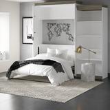 Brayden Studio® Ailed Queen Murphy Bed w/ Shelving Unit (95W), Wood in White | 89.7 H x 94.1 W x 20.2 D in | Wayfair