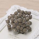 40 Pcs Decorative Mini Christmas Frosted Fruit Berry Holly Artificial Flower