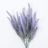 Yannee 12 Pcs Lavender Flowers Artificial Faux Plants Bouquet Shrubs Outdoor Grass for Garden Home Porch Decor Purple