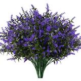 Morttic Artificial Lavender Flowers Fake Greenery Faux Plastic Artificial Flowers UV Resistant Lavender Bouquets for Wedding Hanging Bouquet Indoor Outdoor Home Garden Table Vase 6PCS (Orange Red)