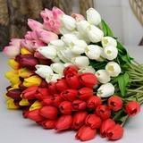 Eastshop Ready 2022 Pretty Latex Real Touch Artificial Silk Tulip Flower Wedding Bouquet Home DÃ©cor