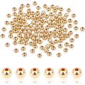 150pcs Brass Beads Long-Lasting Plated Rondelle Real 14K Gold Plated 5x4.5mm Hole: 1.5mm