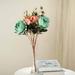 Efavormart 2 Bushes Turquoise Peony Rose Bud And Hydrangea Artificial Silk Flower Bouquets For Wedding Home Floral Arrangement