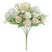 7 Heads Fake Flowers Rose Wedding Floral Decor Bouquet Artificial Rose Flowers with Leaves for Home Decoration