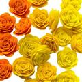 Rose Flower Heads 24Pcs/Set Artificial Foam Roses 2 Gradient Tone Fake Flowers DIY Decorative Wreath Art Crafts Decorative Wedding Decorations 1.25 x1.25 Yellow