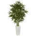 Nearly Natural 6 Bamboo Artificial Tree in White Tower Planter Green