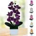 Travelwant Artificial Flowers in Pot Decor Orchid Flower Arrangements Fake Faux Flowers Bouquets In Pot Table Centerpieces Holiday Dinning coffee Room Table Kitchen Decoration