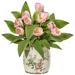Nearly Natural Tulip Artificial Flower Arrangement in Floral Design Vase Pink