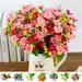 HESHENG 6 Pack Artificial Daisy Flowers 28 Heads Fake Wildflowers Artificial Orchid Silk Cloth Flower Rose Red