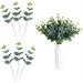 BUZIFU 25 Pcs Artificial Eucalyptus Stems Faux Eucalyptus Branches Artificial Silver Dollar Eucalyptus Leaves Eucalyptus Artificial Flowers Faux Greenery Stems for Wedding Bouquets Flower Arrangement