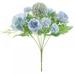 Hydrangea Silk Flower Bush 7 Heads Per Bush Indoor & Outdoor Silk Plant Adjustable Stem Rich Green Leaves Wedding Centerpiece