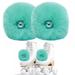 2 Pieces Fluffy Tie-on Roller Skate Pom Poms with Jingle Bells Colorful Roller Skates Fuzzy Pom Poms for Girls Women Quad Roller Skates Decoration