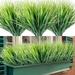 GRNSHTS Artificial Grasses 12 Bundles Outdoor UV Resistant Fake Grass No Fade Faux Plastic Plants Garden Window Box Decorating (Green Grass)