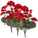 OakRidge Silk Geranium Bush â€“ Artificial Flowers Outdoor DÃ©cor â€“ Red 19â€� Long Set of 3